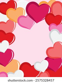 Valentine Colorful Heart Pattern Background Vector