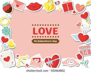 Valentine colorful icon frame