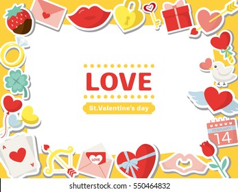 Valentine colorful icon frame