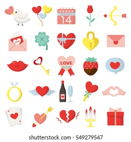 Valentine colorful icon set