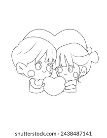 VALENTINE coloring book page for kids