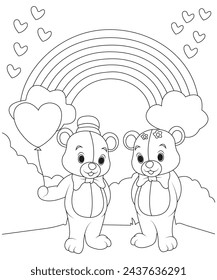 valentine coloring page vectore art line art outline art