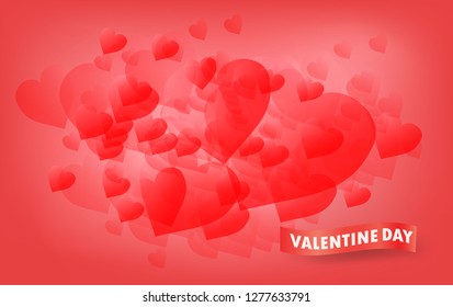 Valentine concept  background Red heart bokeh  shape for valentine day.vector illustration