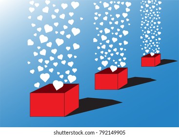 Valentine concept = fill heart in box