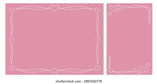 Valentine concept. Heart decorative frames for design, Cards, letters and invitations. Heart Frame illustration. Vector illustration.