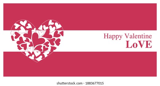 Valentine concept. Heart symbols decoration illustration. Red hearts and White heart graphic for banner, invitation, and web design. Vector illustration. 