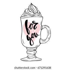 valentine concept, template card vector design. lettering design for menu, poster, card, calligraphy raster version illustration
