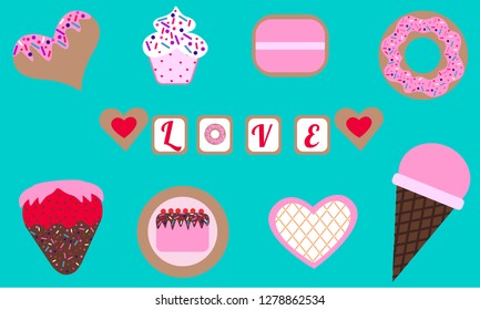 Valentine cookies, love, sweet