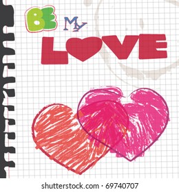 valentine copybook sheet