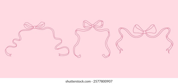 Valentine coquette clipart, cute, y2k, coquette aesthetic, bows clipart, crafts Bows, pink ribbon, Pink Coquette Ribbon Clipart Gift bow clipart Fashion Decoration vintage valentine gift