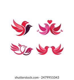 Valentine Couple Bird Logo Icon Illustration - Perfect for T-shirt Design, Hoodie Design, Pillow Cover Design, and More