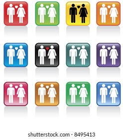 valentine couple in love button pack