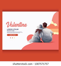 VALENTINE COUPLE ON BEACH SUNSET LANDING PAGE