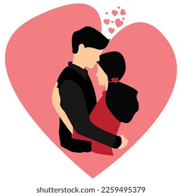 Valentine couple vector art illustration.