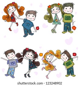 valentine couples, cute girls and boys