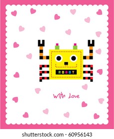 valentine crab robot doodle