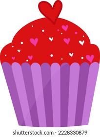Valentine cupcake icon with hearts .
It can be used on T-Shirt, labels, icons, Sweater, Jumper, Hoodie, Mug,