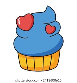 icono del cupcake valentino. ilustración vectorial.