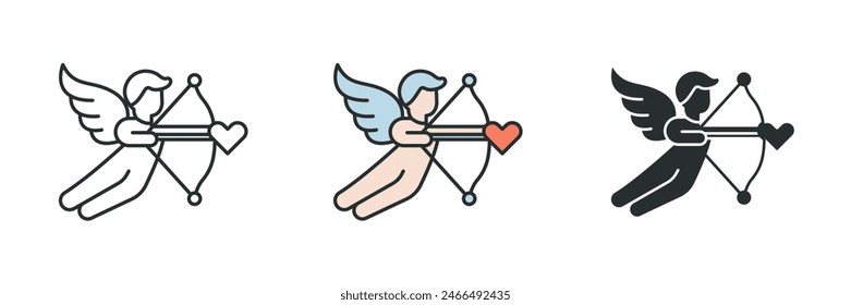 valentine cupid arrow Icon symbol vector illustration isolated on white background