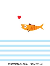 valentine cute fish card