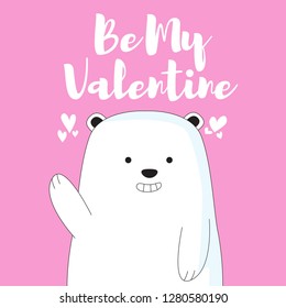 Valentine cute ice bear vector background