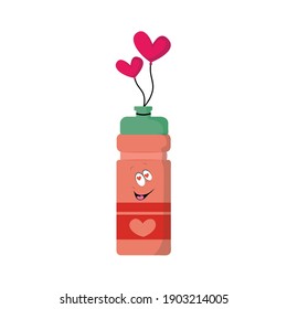 valentine cute kawaii bottle balloons love vector