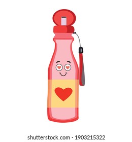 valentine cute kawaii pink bottle vector