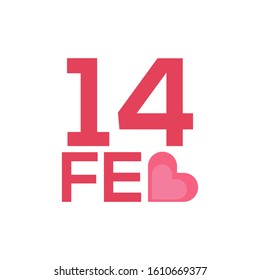 valentine date, 14 february  vector