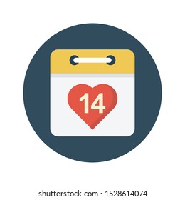 valentine date glyph flat vector icon