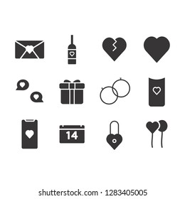 Valentine date icon , filled style, Valentines day signs and love symbols. Wedding infographics, 