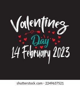 valentine day 14 february 2023 t shirt design template