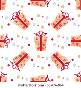 Valentine Day 14 february icons seamless pattern vector illustration. Save the date decoration typography romantic happy valentine greeting holliday sign. Beautiful wedding gift heart celebration.