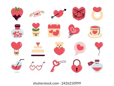 Valentine Day Accessories Element Set