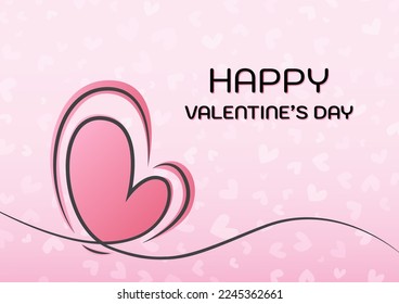 Valentine day background. hand draw heart. card. wallpaper. vector illustration.