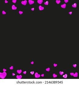 Valentine Day Background. Handdrawn Design For Mother. Romance Frame. Red Art Wallpaper. Beautiful Decoration For Anniversary. Rose Luxury Poster. Pink Valentine Day Background.