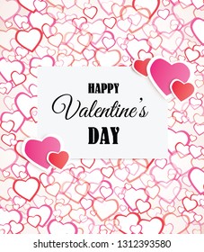 Valentine day background with heart shape balloons and empty space for your text. Valentine's day sale poster.