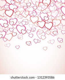 Valentine day background with heart shape balloons and empty space for your text. Valentine's day sale poster.