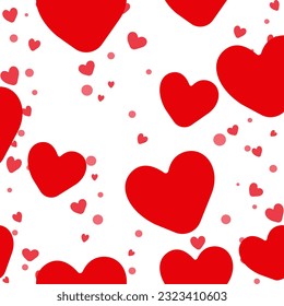 Valentine day background with hearts. Seamless pattern, illustration art.