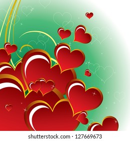 Valentine Day Background. Hearts. Vector Illustration.