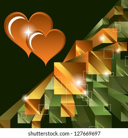 Valentine Day Background. Hearts. Vector Illustration.