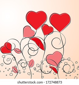 Valentine day background with hearts. Vector illustration