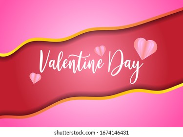 Valentine Day Background Logo Design , Template Love Heart Illustration Emblem , pink greeting decoration happy. beautiful valentine romance concept