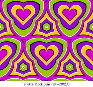 Valentine day background (motion illusion). Seamless pattern.