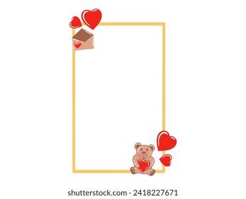 Valentine Day Background with Ornament Frame
