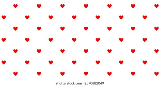 Valentine Day background, red heart seamless pattern