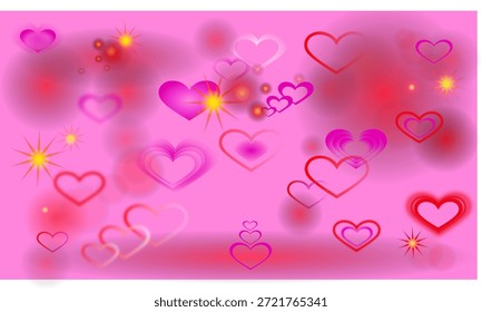 Valentine Day Background with Soft Pink Hearts
