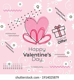 Valentine Day Big Offer Banner - Social Media Valentine Banner - Big Offer Banner for Valentine
