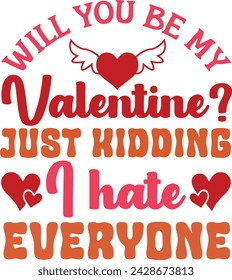 Valentine Day, Bundle, Retro Valentine, Valentine Quotes Xoxo , Anti-Valentine, Funny Valentine's, Pink Valentine