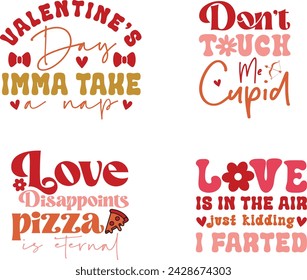 Valentine Day, Bundle, Retro Valentine, Valentine Quotes Xoxo , Anti-Valentine, Funny Valentine's, Pink Valentine