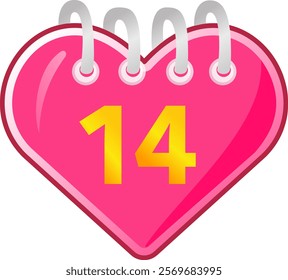 valentine day calendar heart shape pink	